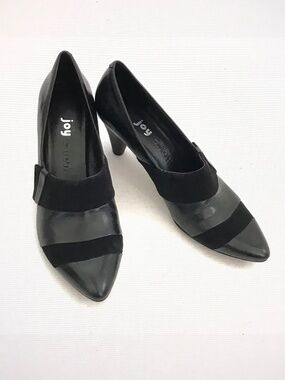 JOY CHEN Leather Pointed Toe Heels Black Women’s Size 9